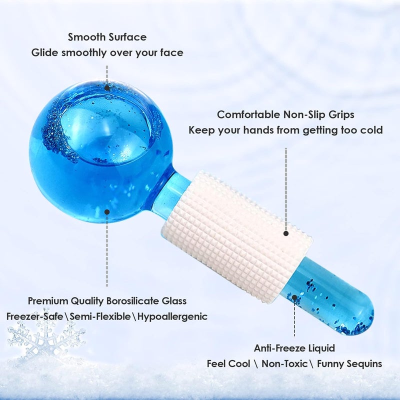 poleview Poleview Facial Ice Globe Smart Cool Face Roller Ball Facial Massage Tools for for Neck Eye Circle Reduce Puffiness Anti Ageing Wriknles Soothing Firming Skin 2Pcs  - Image 4
