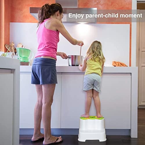Techhark® Kids Toilet Training Set with Step Stool and Potty Seat, Safari Giraffe Design, White - Image 4