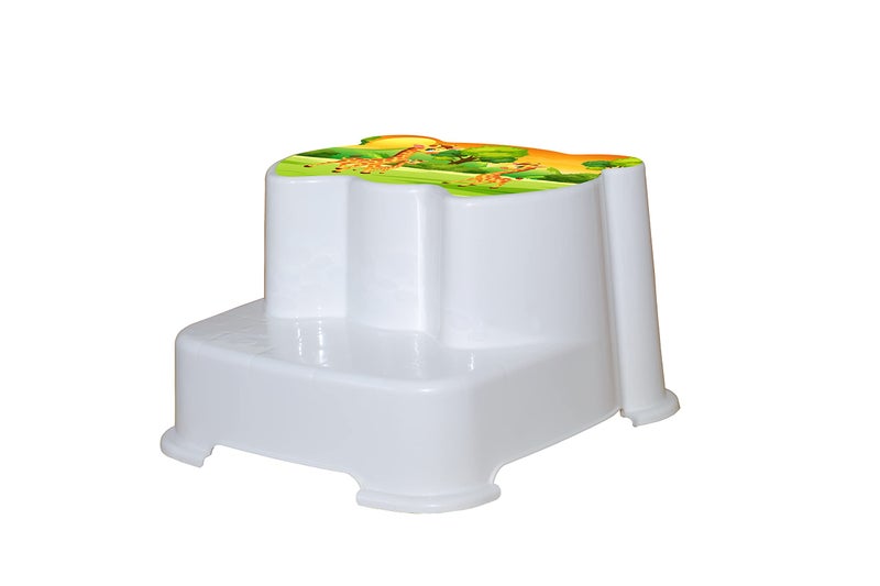 Techhark® Kids Toilet Training Set with Step Stool and Potty Seat, Safari Giraffe Design, White - Image 2