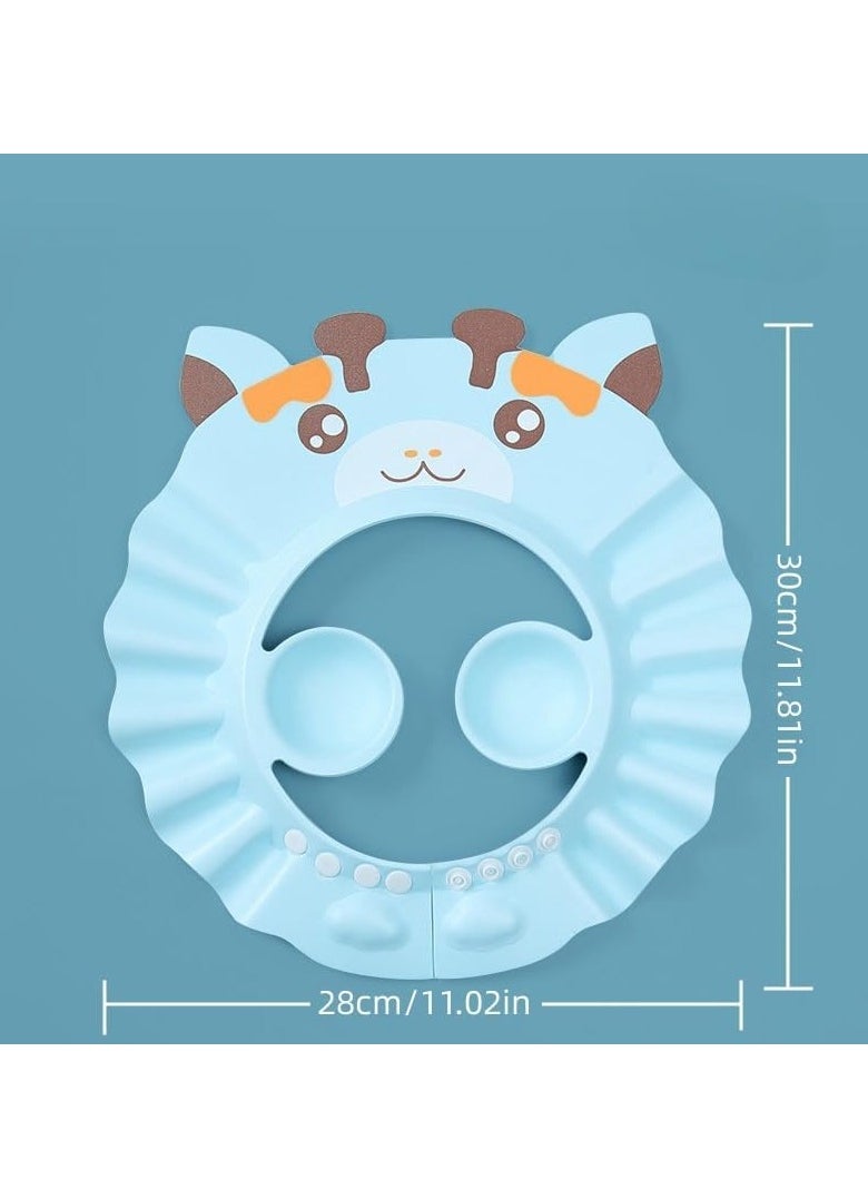Halamine Baby Shower Cap Adjustable Silicone Shampoo Bath Cap Visor Cap Protect Eye Ear for Infants Toddlers Kids Children  - Image 4