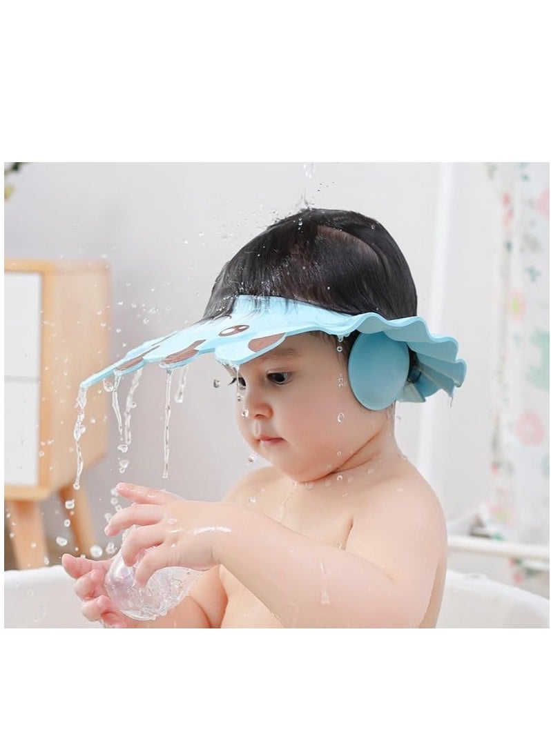 Halamine Baby Shower Cap Adjustable Silicone Shampoo Bath Cap Visor Cap Protect Eye Ear for Infants Toddlers Kids Children  - Image 1