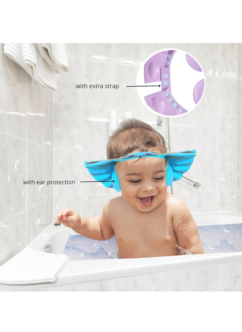 Halamine Baby Shower Cap Adjustable Silicone Shampoo Bath Cap Visor Cap Protect Eye Ear for Infants Toddlers Kids Children  - Image 3
