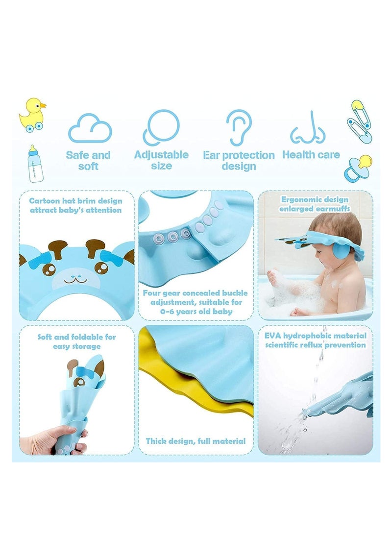 Halamine Baby Shower Cap Adjustable Silicone Shampoo Bath Cap Visor Cap Protect Eye Ear for Infants Toddlers Kids Children  - Image 5
