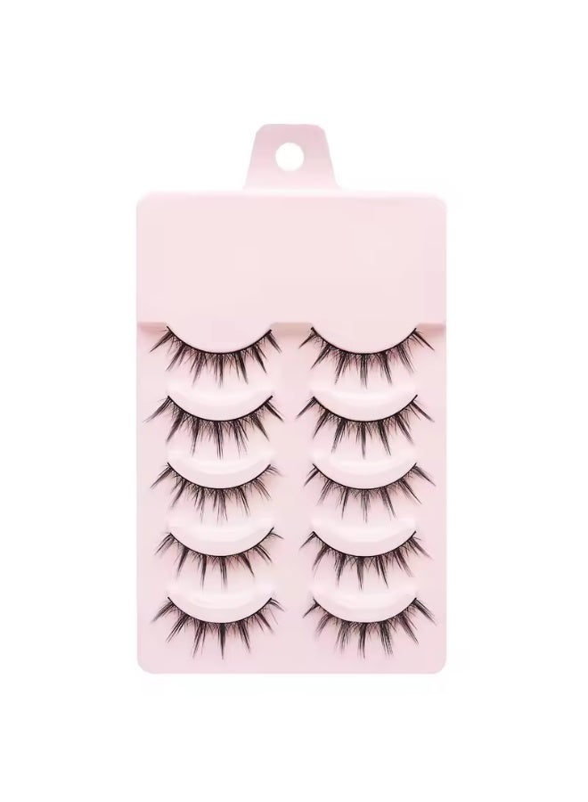 رموش مانجا طبيعية موديل #009 - طقم رموش ويسبي بنمط ياباني جذاب - رموش خفيفة وناعمة للمبتدئين والمحترفين - Manga Eyelashes Natural Look #009 - Image 1