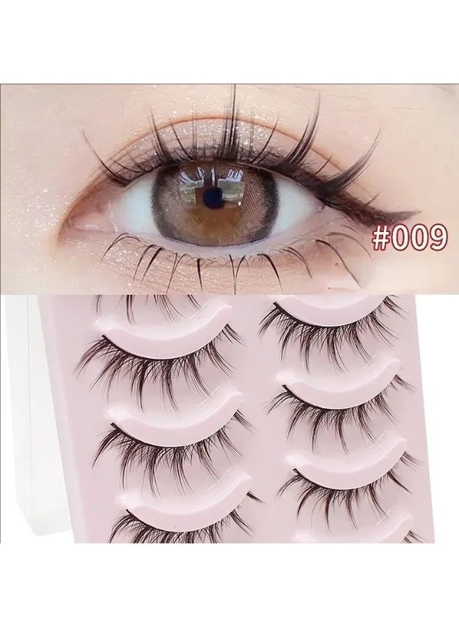 رموش مانجا طبيعية موديل #009 - طقم رموش ويسبي بنمط ياباني جذاب - رموش خفيفة وناعمة للمبتدئين والمحترفين - Manga Eyelashes Natural Look #009 - Image 2