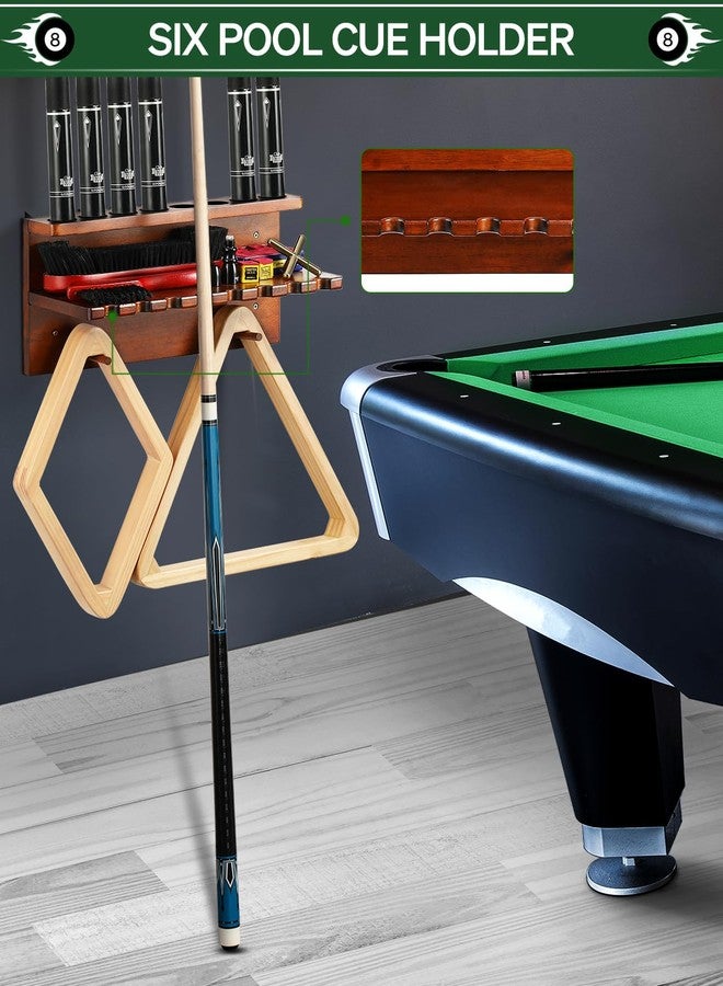 EXTCCT Wall Mount Pool Stick Holder - Billiards Pool Cue Rack Hardwood Pool Cue Set Holder for 8 Cues Sticks Storage Pool Table Accessories Equipment Organizer - Image 5