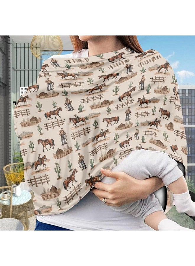Belidome Western Cowboy Baby Stuff Nursing Scarf Breastfeeding Cover Baby Car Seat Covers, Soft Breathable Lightweight - Image 2