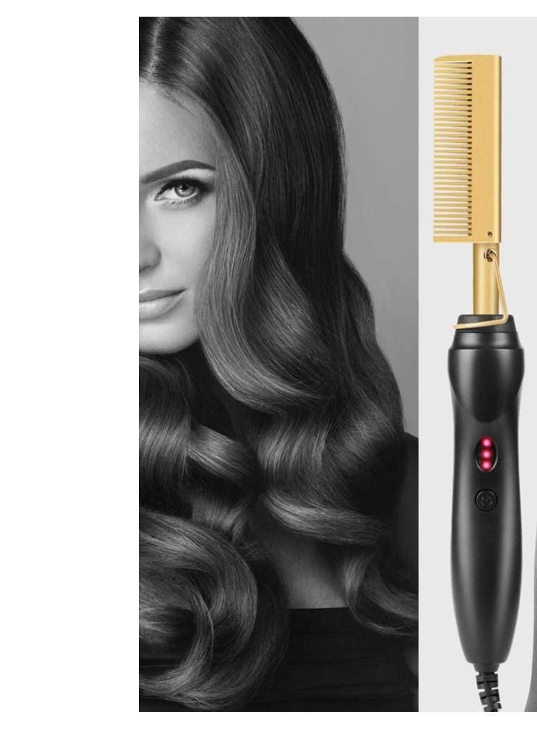 Hot Comb Hair Straightener Electric Straightening Comb for African American Hair And Wigs Ceramic Wand Curling Irons Lightweight Protective Comb Brush - Image 2