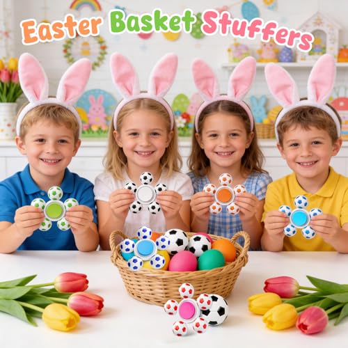 GIGILLI 6 Pack Soccer Fidget Spinner Soccer Ball Toys for Kids Sensory Stress Relief Fidget Toys Bulk for Kids Goodie Bag Stuffers for Party Favors Classroom Prizes Easter Basket Stuffers - Image 5