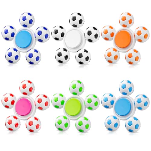 GIGILLI 6 Pack Soccer Fidget Spinner Soccer Ball Toys for Kids Sensory Stress Relief Fidget Toys Bulk for Kids Goodie Bag Stuffers for Party Favors Classroom Prizes Easter Basket Stuffers - Image 1