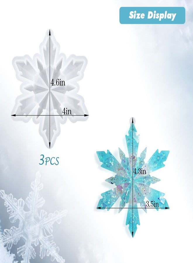 Actvty Christmas Resin Molds, Snowflake Resin Mold, 3Pcs Big Snowflake Silicone Molds for Resin, Christmas Ornament Resin Molds DIY Xmas Decoration Gift - Image 2
