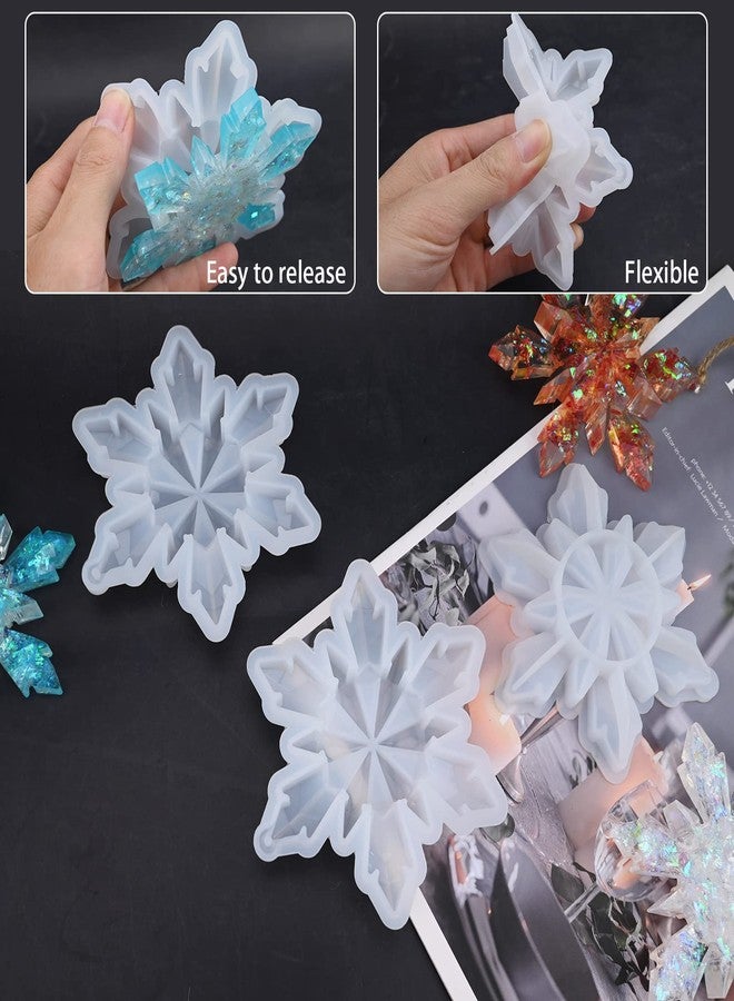 Actvty Christmas Resin Molds, Snowflake Resin Mold, 3Pcs Big Snowflake Silicone Molds for Resin, Christmas Ornament Resin Molds DIY Xmas Decoration Gift - Image 5
