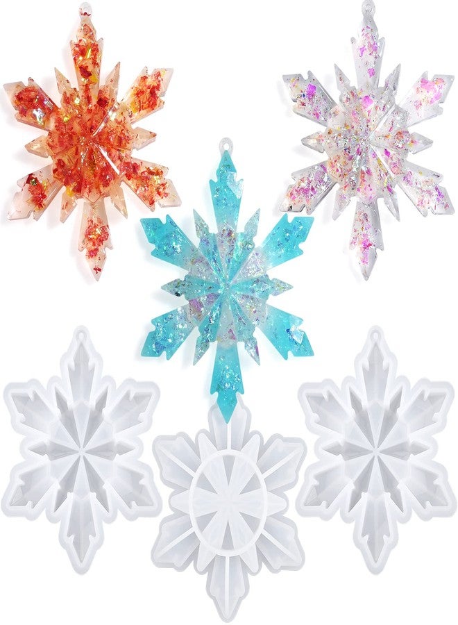 Actvty Christmas Resin Molds, Snowflake Resin Mold, 3Pcs Big Snowflake Silicone Molds for Resin, Christmas Ornament Resin Molds DIY Xmas Decoration Gift - Image 1