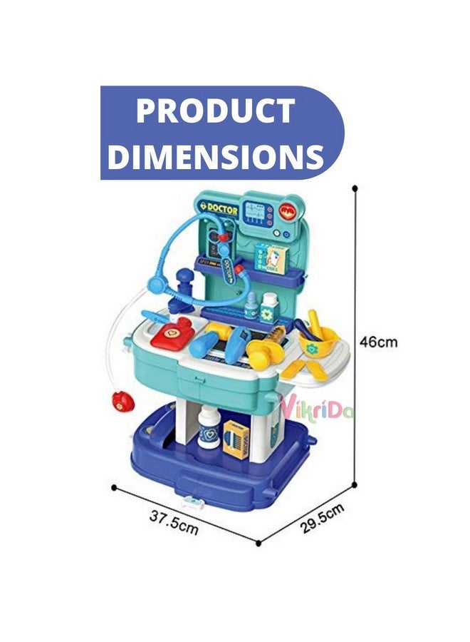 VikriDA 2020 Pretend Play Baby & Toddler Doctor Set for Kids Medical kit Toys for Boys & Girls (Set of 31 pcs)-Blue - Image 4