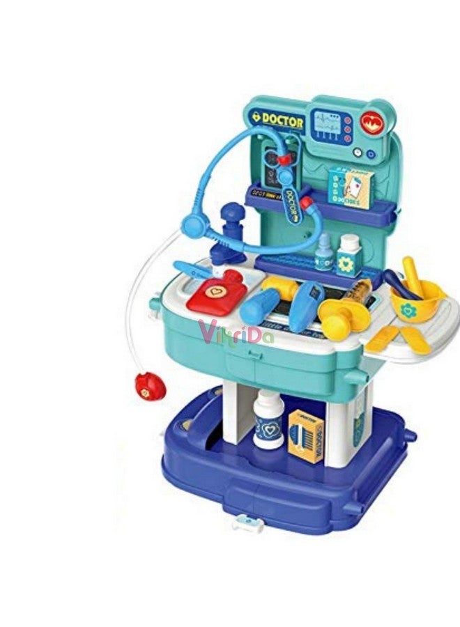 VikriDA 2020 Pretend Play Baby & Toddler Doctor Set for Kids Medical kit Toys for Boys & Girls (Set of 31 pcs)-Blue - Image 1