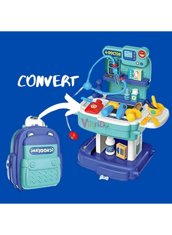 VikriDA 2020 Pretend Play Baby & Toddler Doctor Set for Kids Medical kit Toys for Boys & Girls (Set of 31 pcs)-Blue - Image 5