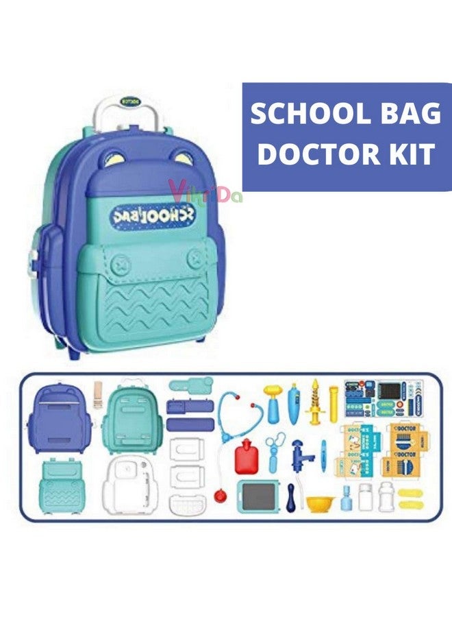 VikriDA 2020 Pretend Play Baby & Toddler Doctor Set for Kids Medical kit Toys for Boys & Girls (Set of 31 pcs)-Blue - Image 2