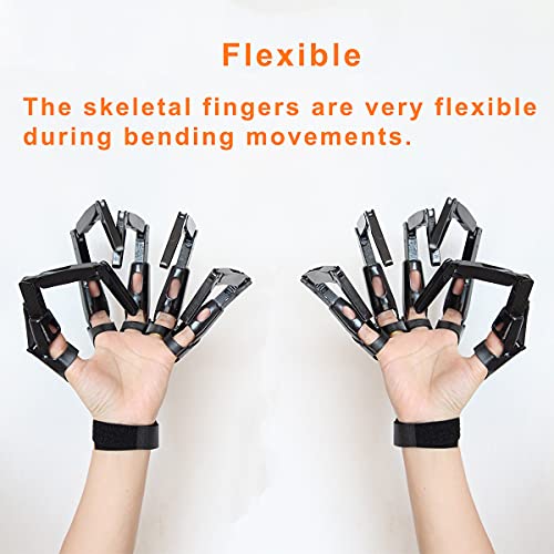 Thafikzi Halloween Gloves: Skull Fingers Articulated Devil Claws Cosplay Ghost Hands - All Finger Fit, Flexible, Black - Image 2