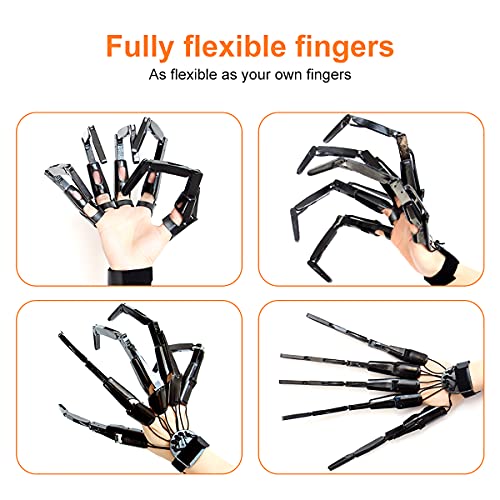 Thafikzi Halloween Gloves: Skull Fingers Articulated Devil Claws Cosplay Ghost Hands - All Finger Fit, Flexible, Black - Image 3