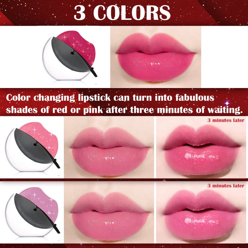 DAGEDA 3 Colors Lazy Lipstick, Pearl Magic Color Changing Labiales Magicos Long Lasting Waterproof Moisturizing Non-Stick Cup Not Fade Lip Shape Lipstick for Lazy People(Color D) - Image 2