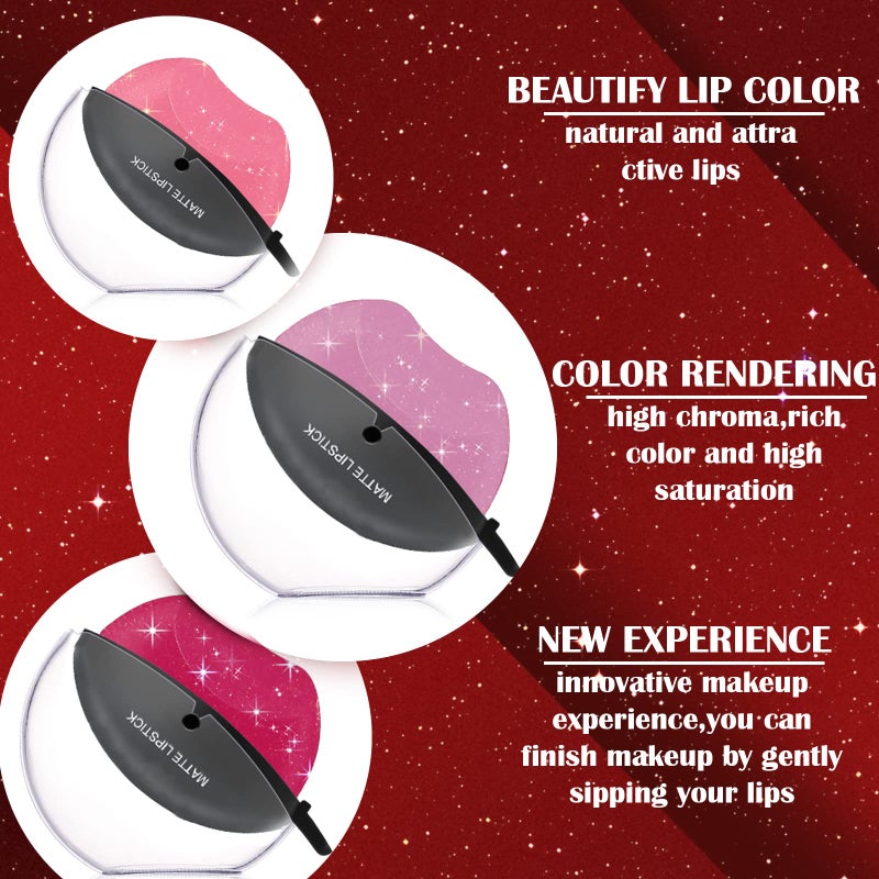 DAGEDA 3 Colors Lazy Lipstick, Pearl Magic Color Changing Labiales Magicos Long Lasting Waterproof Moisturizing Non-Stick Cup Not Fade Lip Shape Lipstick for Lazy People(Color D) - Image 3