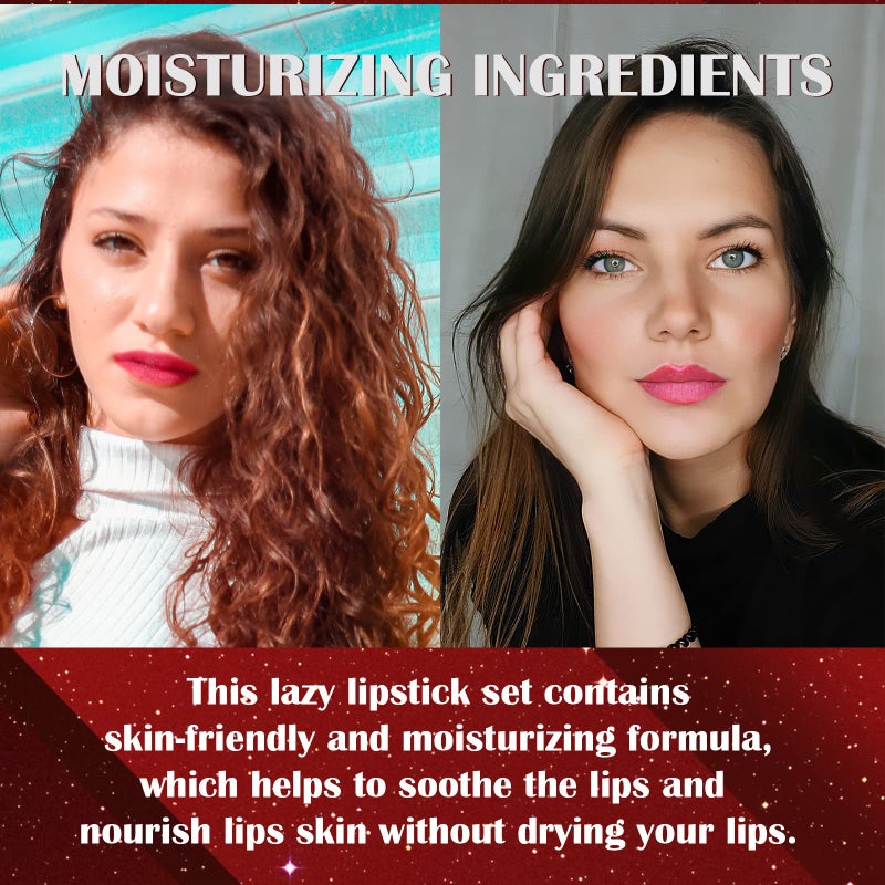 DAGEDA 3 Colors Lazy Lipstick, Pearl Magic Color Changing Labiales Magicos Long Lasting Waterproof Moisturizing Non-Stick Cup Not Fade Lip Shape Lipstick for Lazy People(Color D) - Image 4