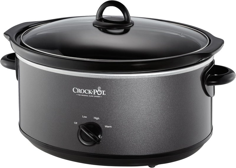 كروك بوت Crock-Pot، قدر طهي بطيء بسعة 7 لترات، مزود بوظيفة تدفئة الطعام، لون الفحم (SCV700-KC) - Image 1