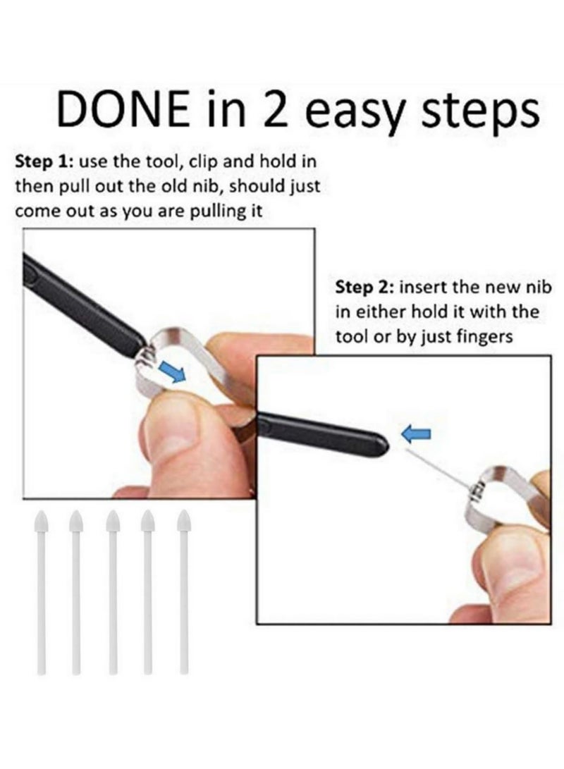 5Pcs Set Spen Stylus Refill Replacement Stylus Touch Pen Tip Substitute Nib For Samsung Galaxy Note 20 Note 10 Tab S6 Tab S7 Plus Ultra White Tips - Image 4