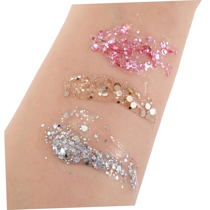 Healeved 3pcs Glitter Gel Eyeshadow Holographic Shimmer for Festival Party Daily Makeup Vibrant Colors Travel Friendly Formula - Image 3