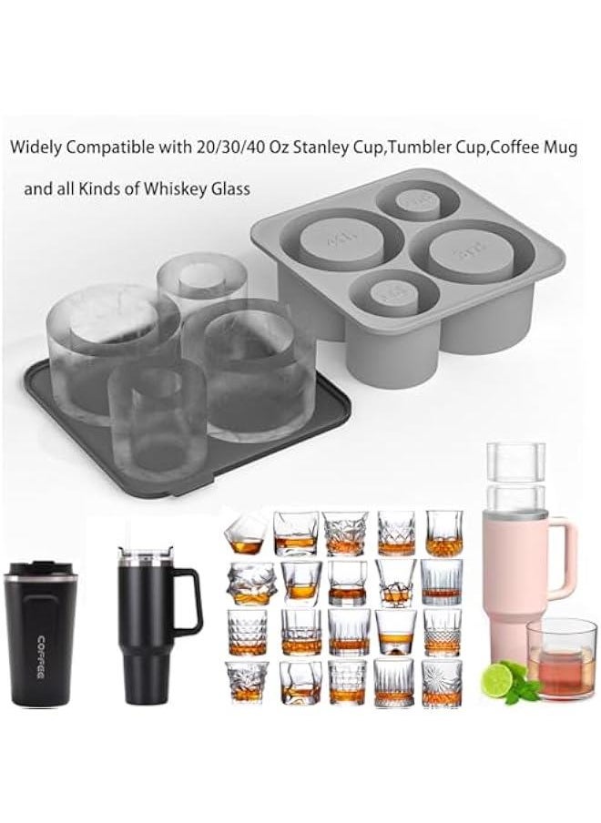 Generic - Silicone Ice Cube Tray for Stanley cup Tumbler Cup Silicone Mug Ice Mold Ice Cube Mold Cooling Ice Making Mold for Freezer (Pink) - Image 1