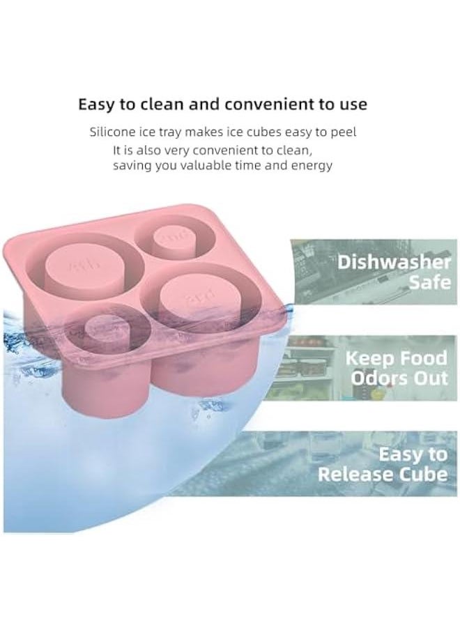 Generic - Silicone Ice Cube Tray for Stanley cup Tumbler Cup Silicone Mug Ice Mold Ice Cube Mold Cooling Ice Making Mold for Freezer (Pink) - Image 1