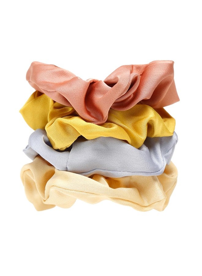 تشيميز أصفر ربطات شعر صفراء اللون للنساء، إكسسوارات شعر للنساء، مجموعة من 6 قطع من ربطات الشعر الساتان، ربطات شعر مطاطية متعددة الألوان، ربطات شعر على شكل ذيل حصان، هدايا للنساء والفتيات - Image 4