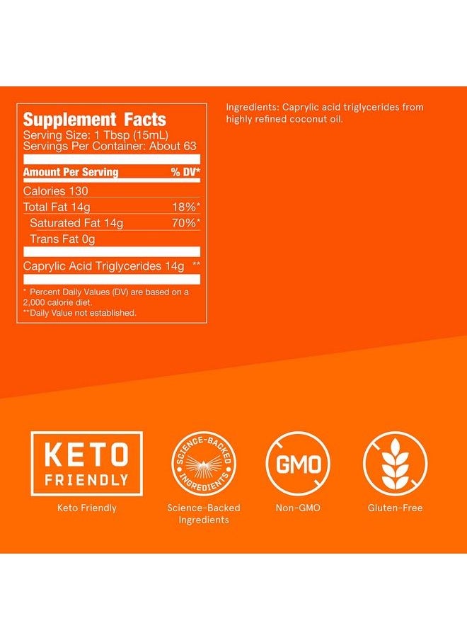 Brain Octane C8 Mct Oil 32 Ounces Keto Supplement For Sustained Energy And Fewer Cravings
