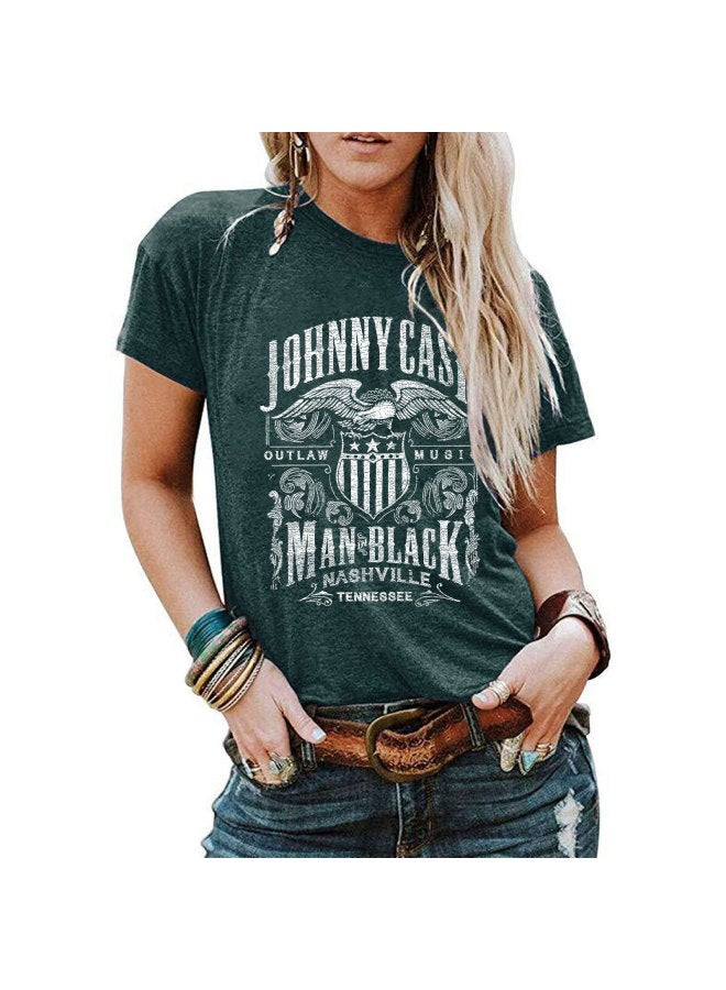 Women's Short-sleeved T-shirt Top Summer Cartoon Printed Round Neck Loose Short-sleeved T-shirt Top