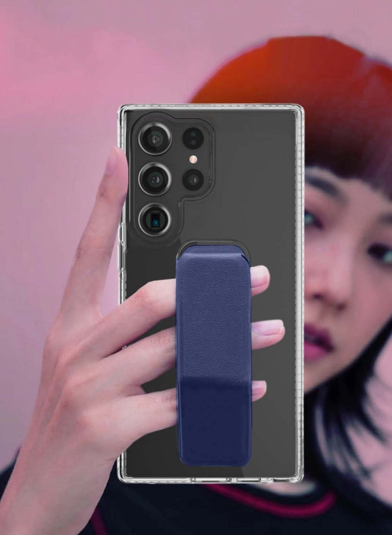 Wtech Samsung Galaxy S25 Ultra 2025 TPU Hand Grip Air Pillow Case Cover - Clear/Navy Blue - Image 3