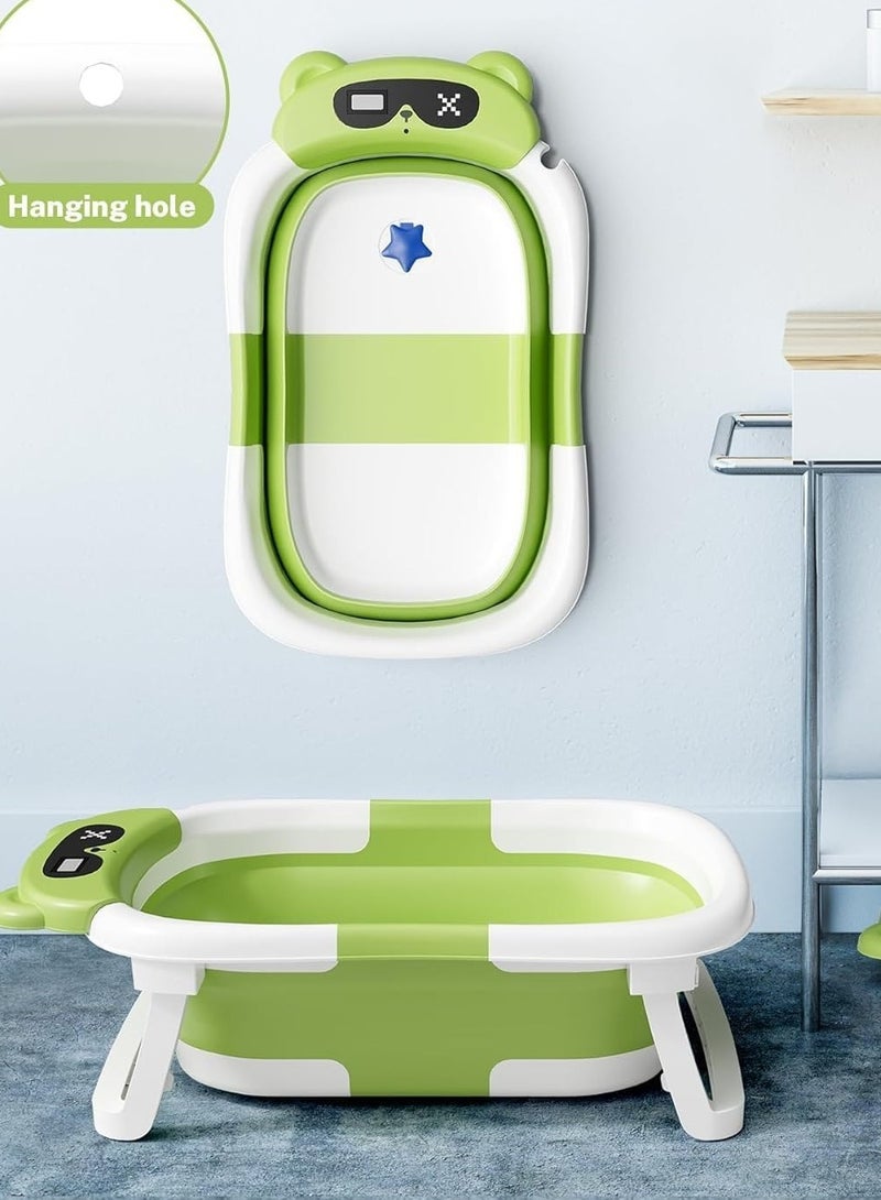 حوض استحمام للأطفال، حوض استحمام للأطفال مع وسادة ناعمة ومقياس حرارة، حوض استحمام للأطفال حديثي الولادة إلى الأطفال الصغار من عمر 0 ​​إلى 36 شهرًا، حوض استحمام محمول للسفر للأطفال - Image 4