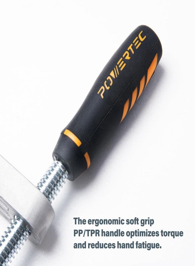 باورتيك مشبك تثبيت طاولة العمل POWERTEC 71530-P2 لأعمال النجارة، مشبك تثبيت قابل للتعديل، مشبك تثبيت طاولة لطاولة MFT بفتحة كلاب 3/4 بوصة (19 مم)، عبوة من قطعتين - Image 4