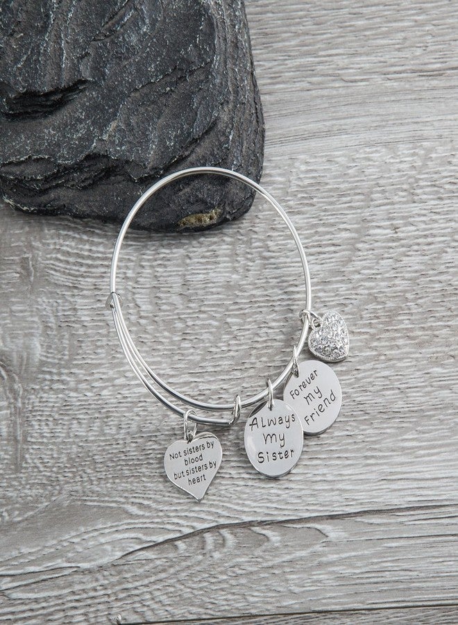 Infinity Collection - Best Friends Non-Tarnish Bangle Bracelets with Charms 6" to 8" - Appreciation Quote, Love & Infinity Engraved - Gift for Friends - Image 4