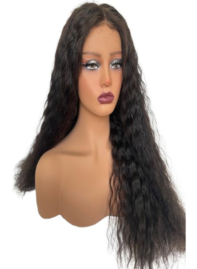 Voloria Realistic Female Mannequin Head with Shoulders Soft Manikin Head for Wig Display, Styling, Jewelry Light Brown Color - Image 4