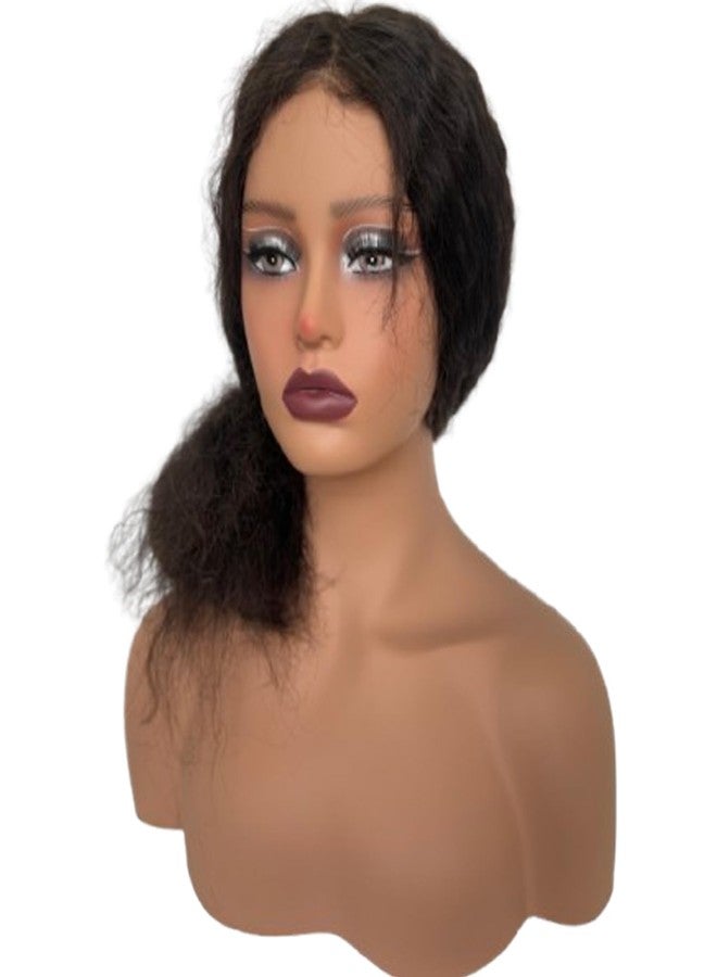 Voloria Realistic Female Mannequin Head with Shoulders Soft Manikin Head for Wig Display, Styling, Jewelry Light Brown Color - Image 5