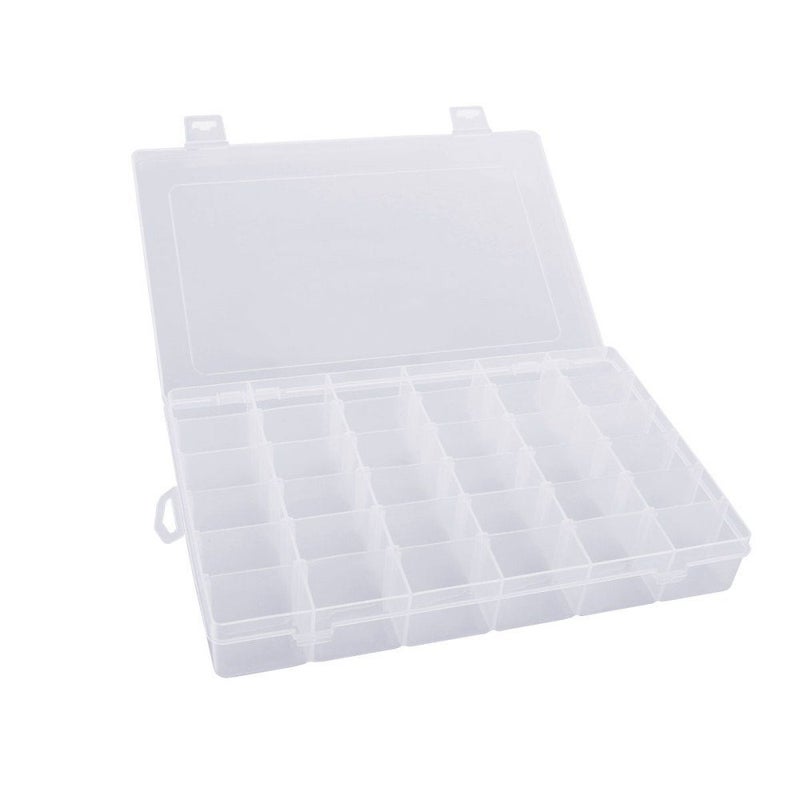 Gospire 36 Grids Clear Plastic Jewelry Box Organizer Storage Container with Removable Dividers432cm280cm  36 Grid