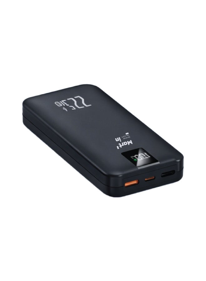 مارتن باور بنك شحن متنقل صغير وخفيف 10000mAh شحن سريع 22.5W PD بمنفذين USB ومنفذ تايب سي – بطارية متنقلة بلون أسود للآيفون وسامسونج وأندرويد - Image 4