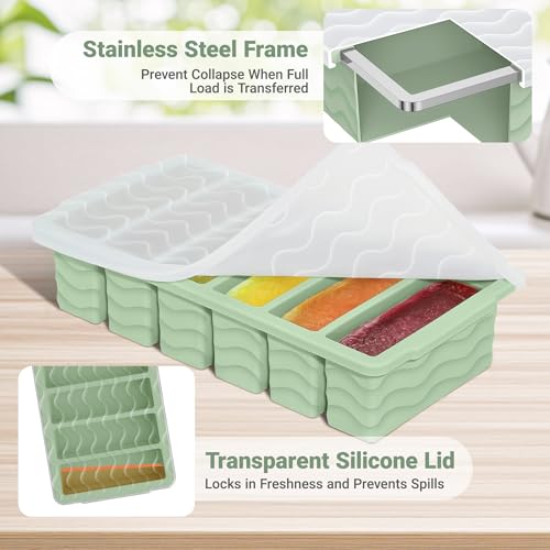 Aopigavi 1/2 Cup Silicone Freezer Molds with Lid, 2-Pack Silicone Freezer Trays for Soup, Sauce & Broth – Meal Prep Containers, Large Ice Cube Tray, Oven & Dishwasher Safe - Image 4
