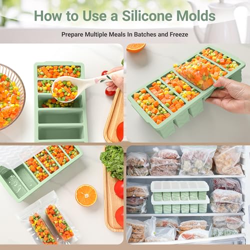 Aopigavi 1/2 Cup Silicone Freezer Molds with Lid, 2-Pack Silicone Freezer Trays for Soup, Sauce & Broth – Meal Prep Containers, Large Ice Cube Tray, Oven & Dishwasher Safe - Image 5
