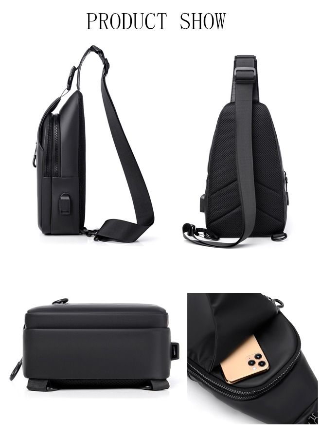 DUNISO Waterproof Sling Bag Crossbody Backpack for Men Sling Backpack Hiking Daypack Multipurpose CrossBody Chest Bag With USB Charging Port  - Image 5