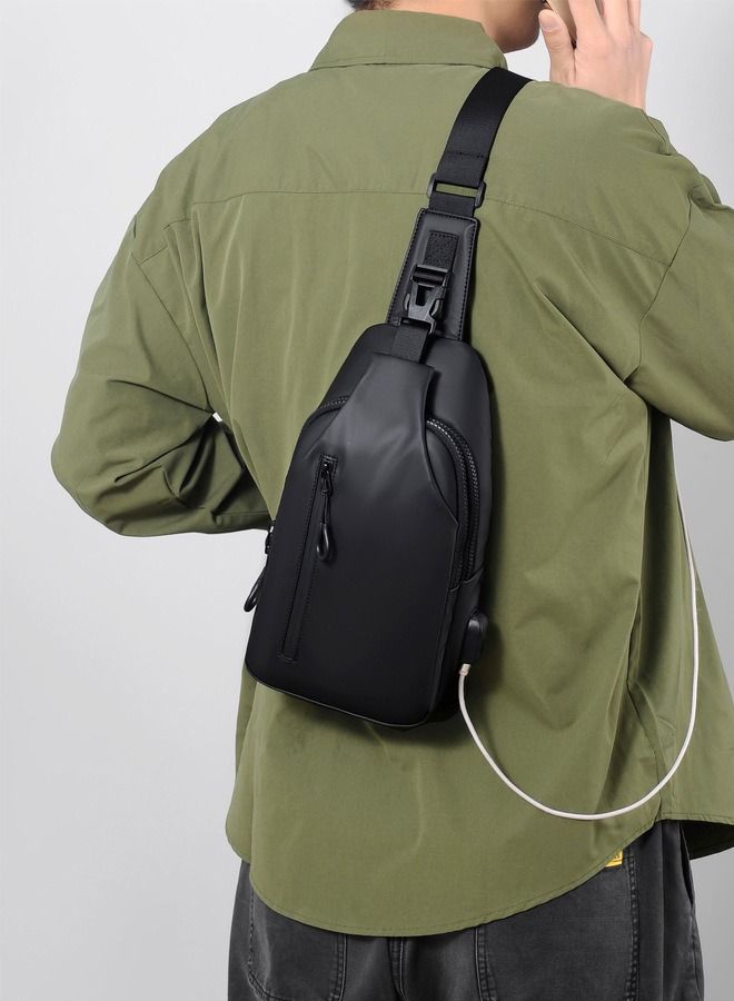 DUNISO Waterproof Sling Bag Crossbody Backpack for Men Sling Backpack Hiking Daypack Multipurpose CrossBody Chest Bag With USB Charging Port  - Image 2