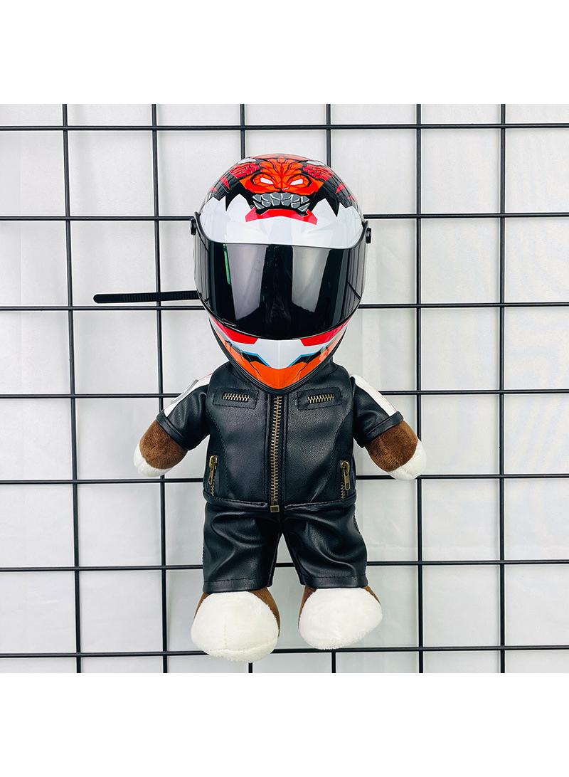 general Mini Style Full Face Plush Toy Helmet Motorcycle Lover’s Small Racing Crash Helmet Souvenir Ornament Desk Decorator Motorsport Fans Gift 30cm - Image 1