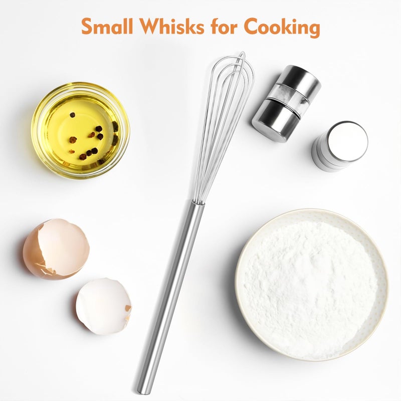 Mipibis 1 PCS Mini Whisk, Compact Small Whisk Essential for Eggs, Sauces and Coffee Prep, Durable Stainless Steel Small Whisks for Cooking - Image 3