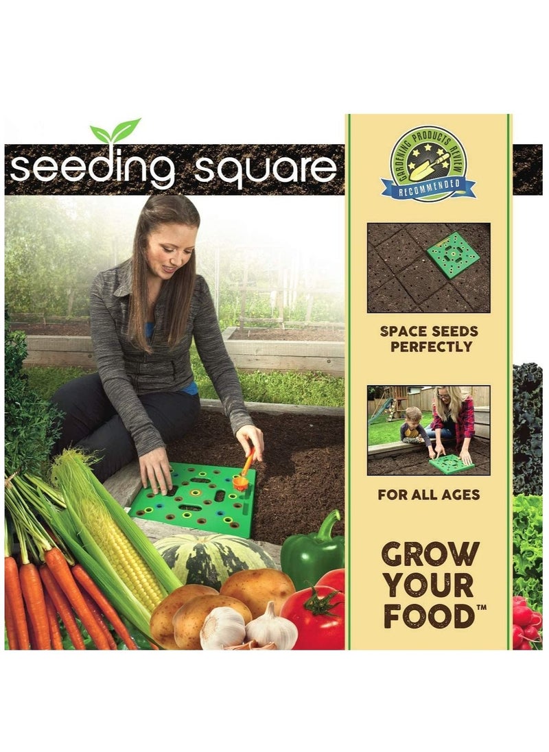 Generic - Circular tray square foot seeding template garden planting tool Easy to use seed spacing seeding template tool - Image 1