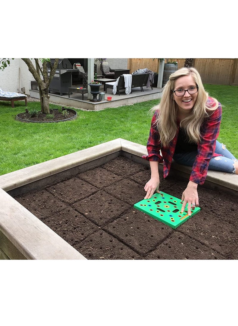 Generic - Circular tray square foot seeding template garden planting tool Easy to use seed spacing seeding template tool - Image 1
